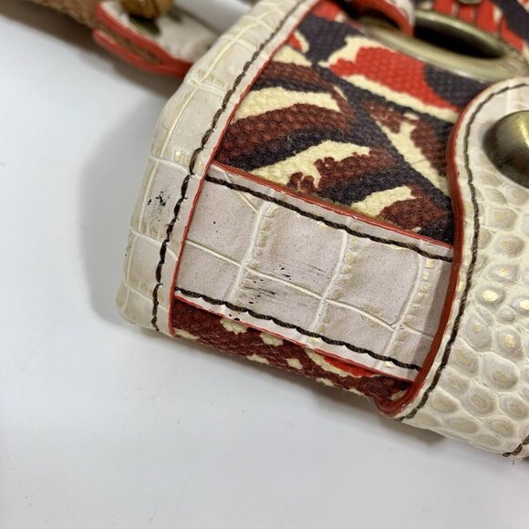 GUESS Women AFRICA Shoulder Hand Bag TOTE Tribal Print Colorful Moc Croc - Picture 8 of 11